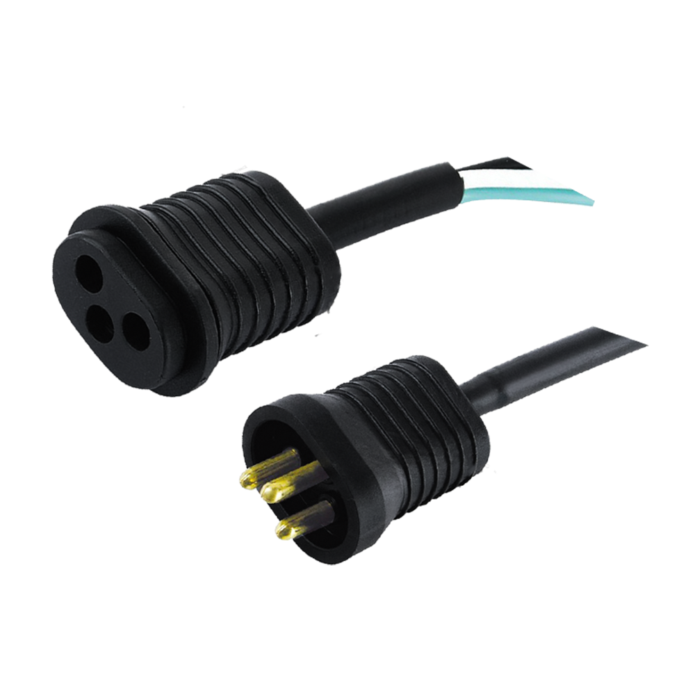 FT-4~FT-4C ABD standardı üç çekirdekli iç mekan ve dış mekan evrensel üç pimli oval fiş kısa soket uzatma kablosu UL sertifikalı güç kablosu